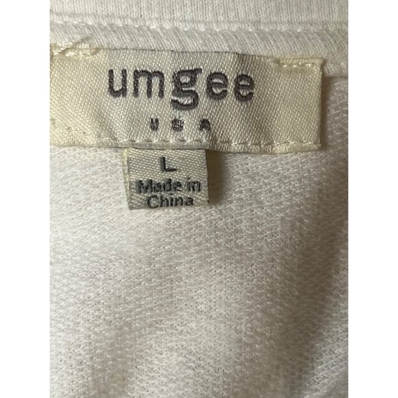 Umgee Women L Floral Embroidered Mini Dress Pockets White Cottage Core Spring - Picture 13 of 16